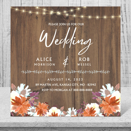 "Editable Countryside Wedding Invite Design"