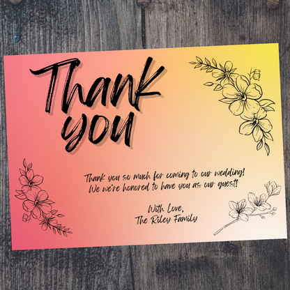 "Digital Download Thank You Card with Editable Template"
