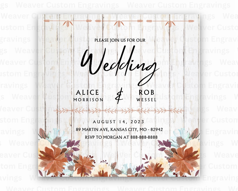 Chic customizable wedding invitation digital template
