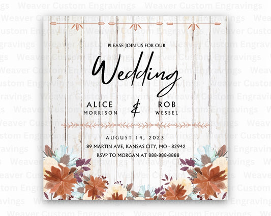 Chic customizable wedding invitation digital template