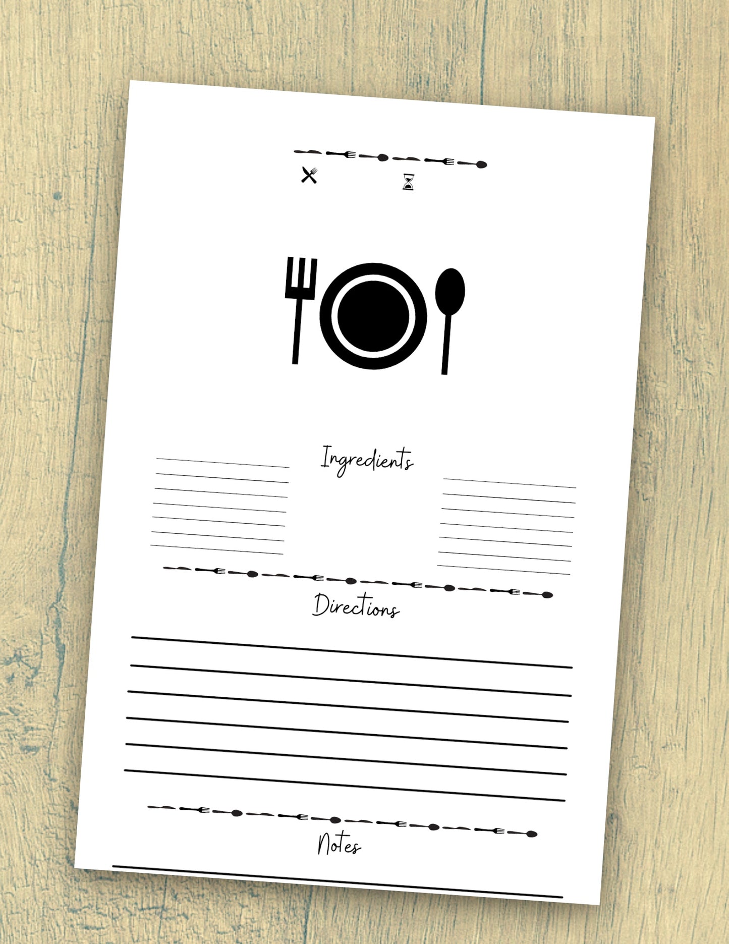 Customizable Recipe Card Template - Easily Editable and Printable