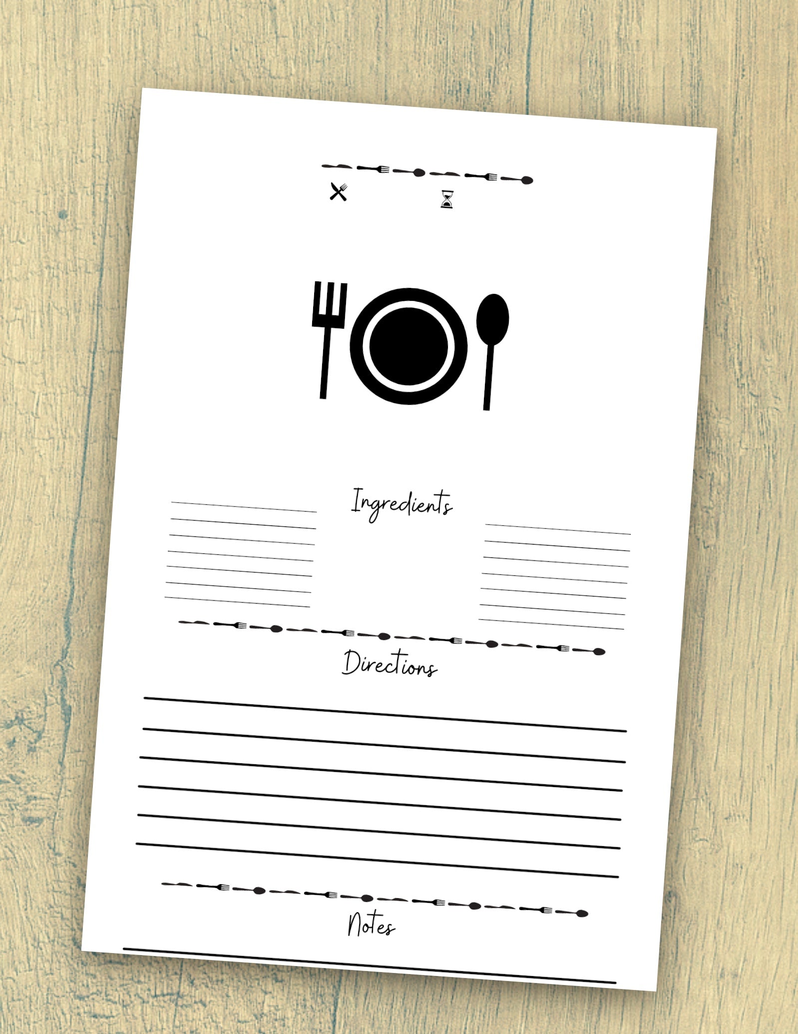 Customizable Recipe Card Template - Easily Editable and Printable