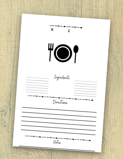 Customizable Recipe Card Template - Easily Editable and Printable