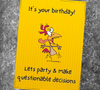 "Downloadable 'Make Bad Decisions' Birthday Card Template"