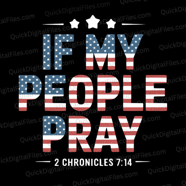 If My People Pray SVG with American Flag Design
