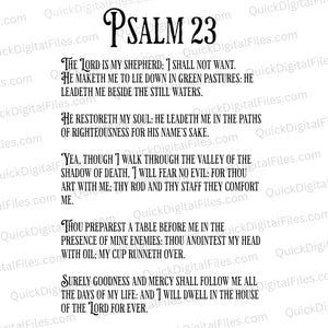 Psalm 23 full scripture design in SVG format
