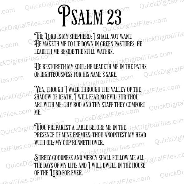 Psalm 23 full scripture design in SVG format
