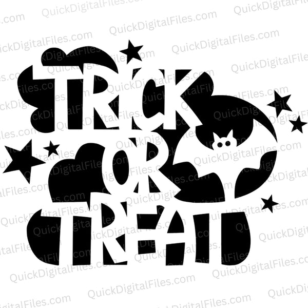 Trick or Treat bat design SVG for Halloween
