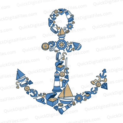 ship anchor png collage for ocean lovers