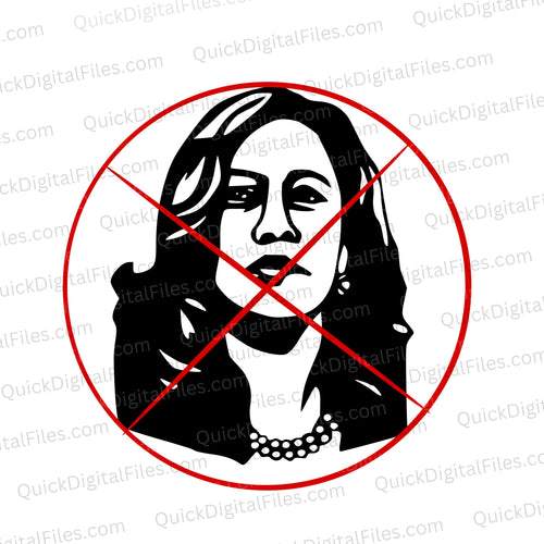 Anti-Kamala Harris Silhouette: PNG JPEG PDF SVG