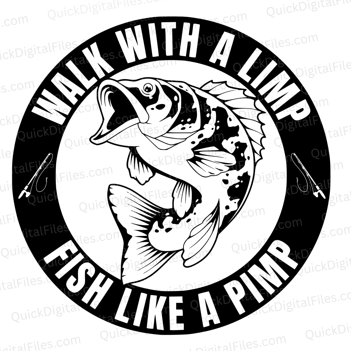 Funny Fishing Shirt SVG – Fish Like a Pimp Design for Cricut – Quick Digital Files