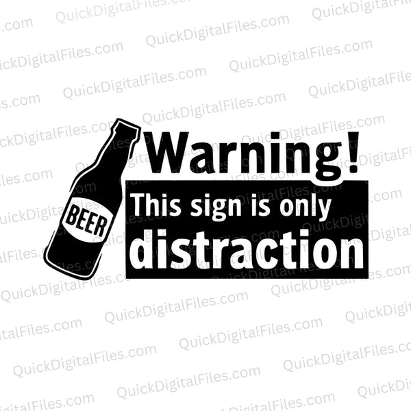 Warning Beer Bottle SVG Design
