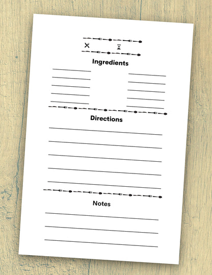 Modern kitchen recipe card digital template