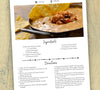 "Customizable culinary recipe card template with options for digital and manual entries."