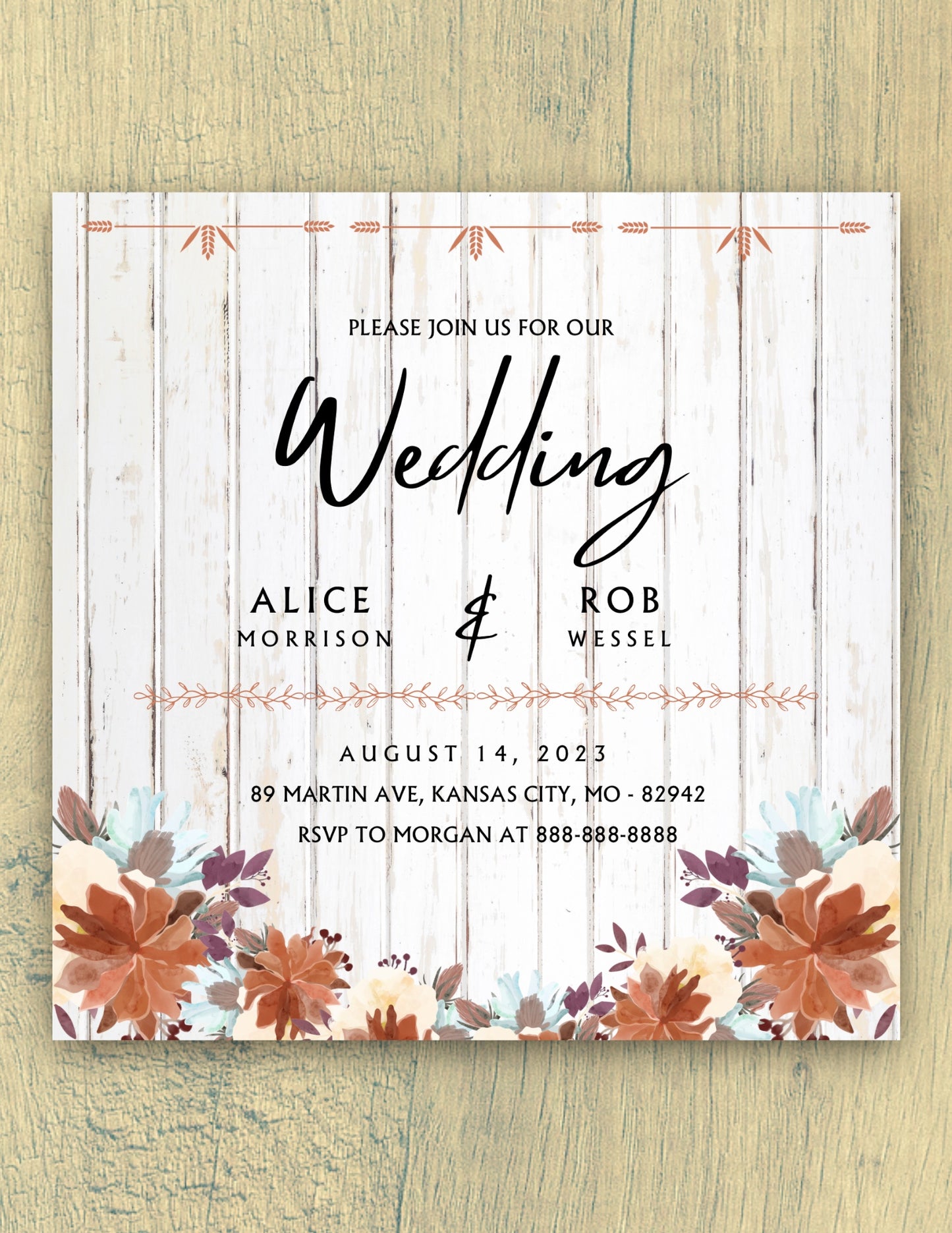 Personalized photo wedding invitation design