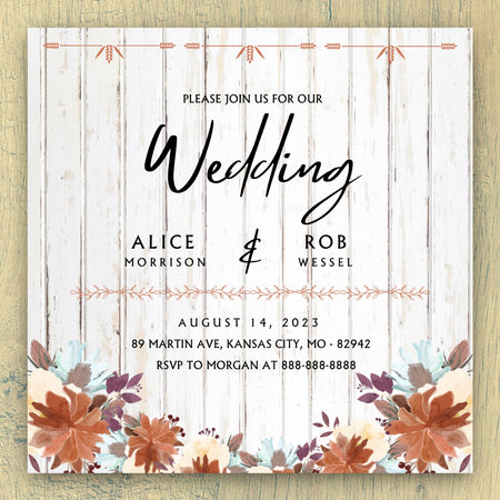 Personalized photo wedding invitation design