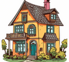 vibrant house clipart for creative projects