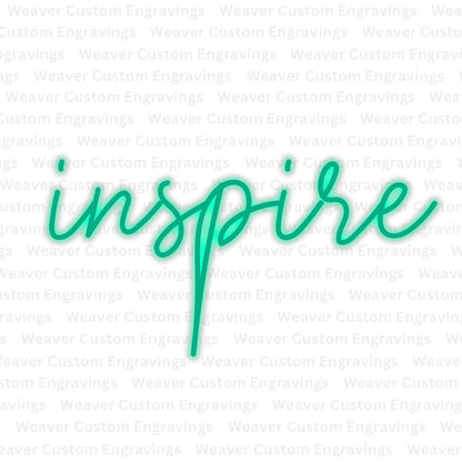 'Energizing neon Inspire design' for personalized merchandise and digital content.