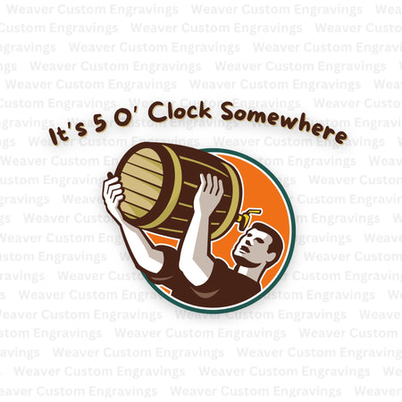 "It's 5 O'Clock Somewhere" SVG, PNG, PDF for relaxed crafting projects