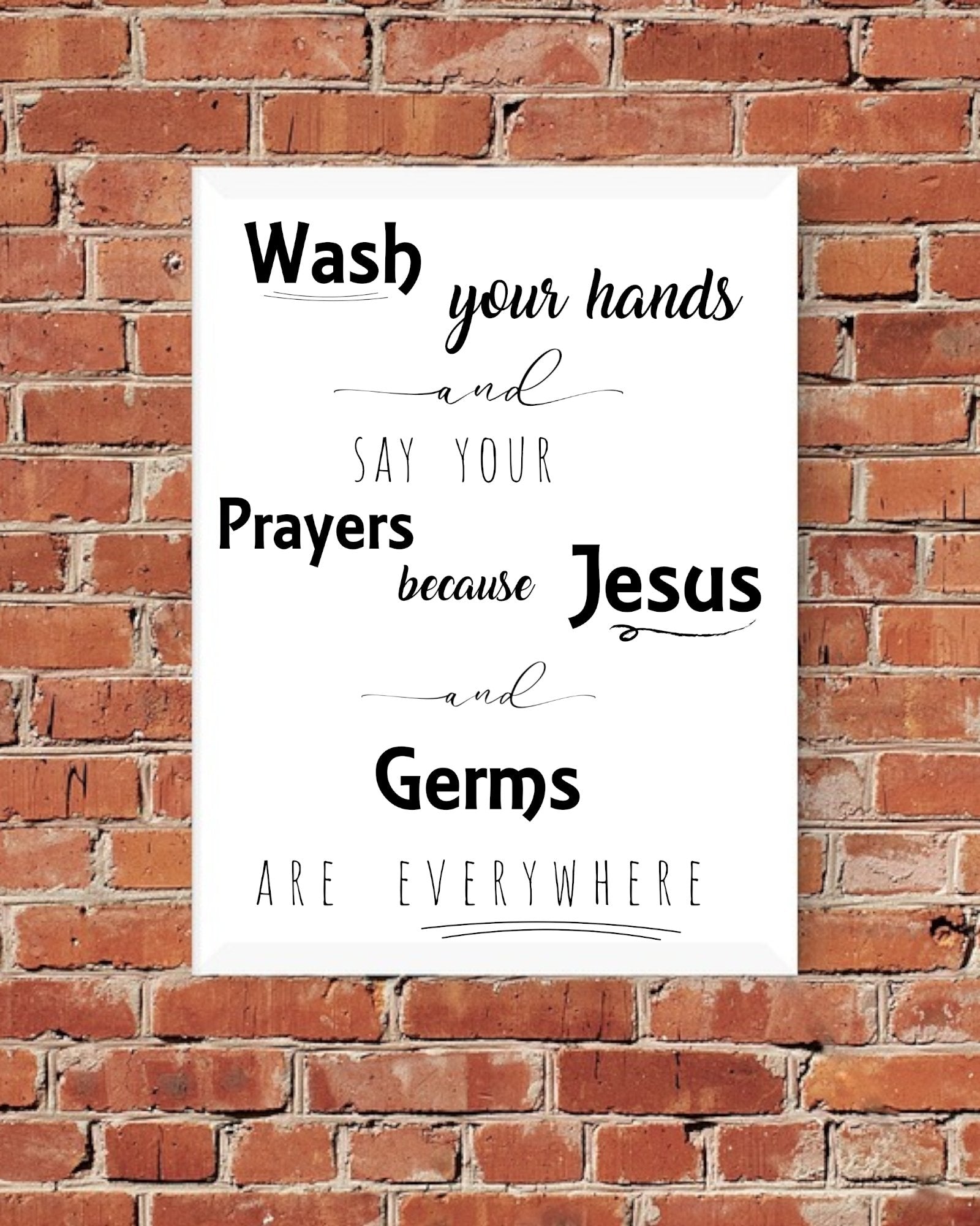 "Jesus and Germs" witty spiritual design for DIY t-shirts.