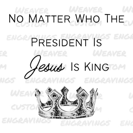 Empowering Jesus is King digital design for Christian projects.