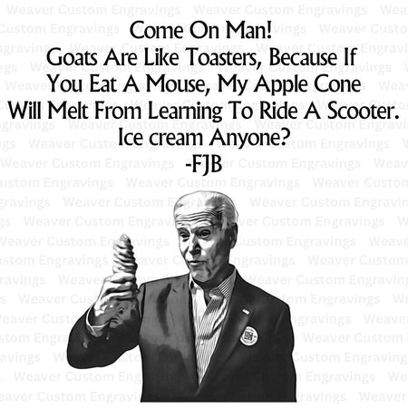 "Joe Biden eating ice cream cone silhouette graphic"