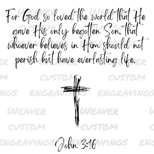 Inspirational John 3:16 and cross design in SVG, PNG, PDF formats.