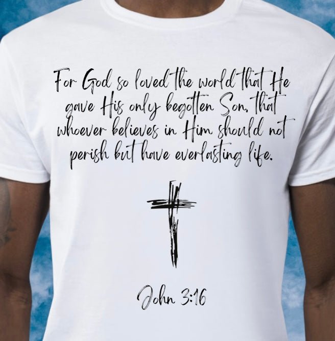 Powerful Christian verse with symbolic cross digital download.