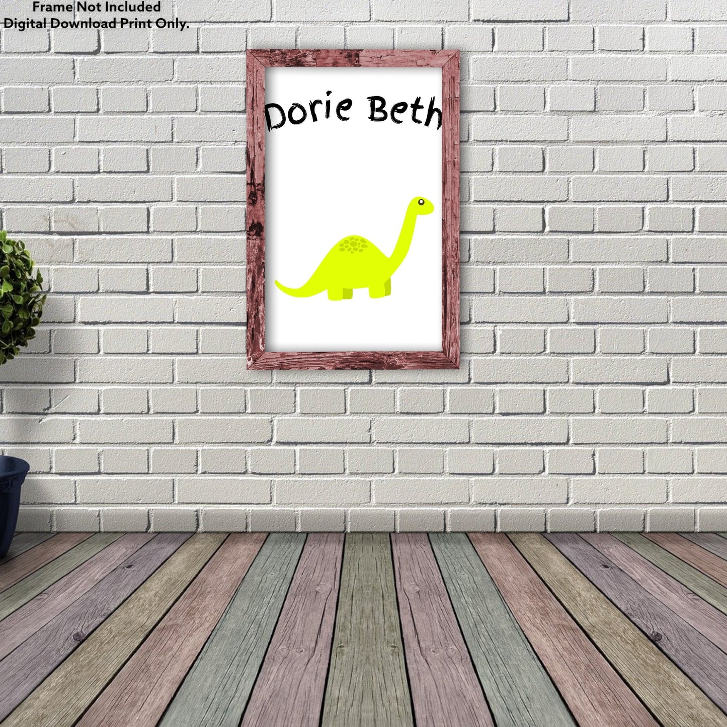 Personalize your nursery decor with an editable Kids Dinosaur Wall Art template