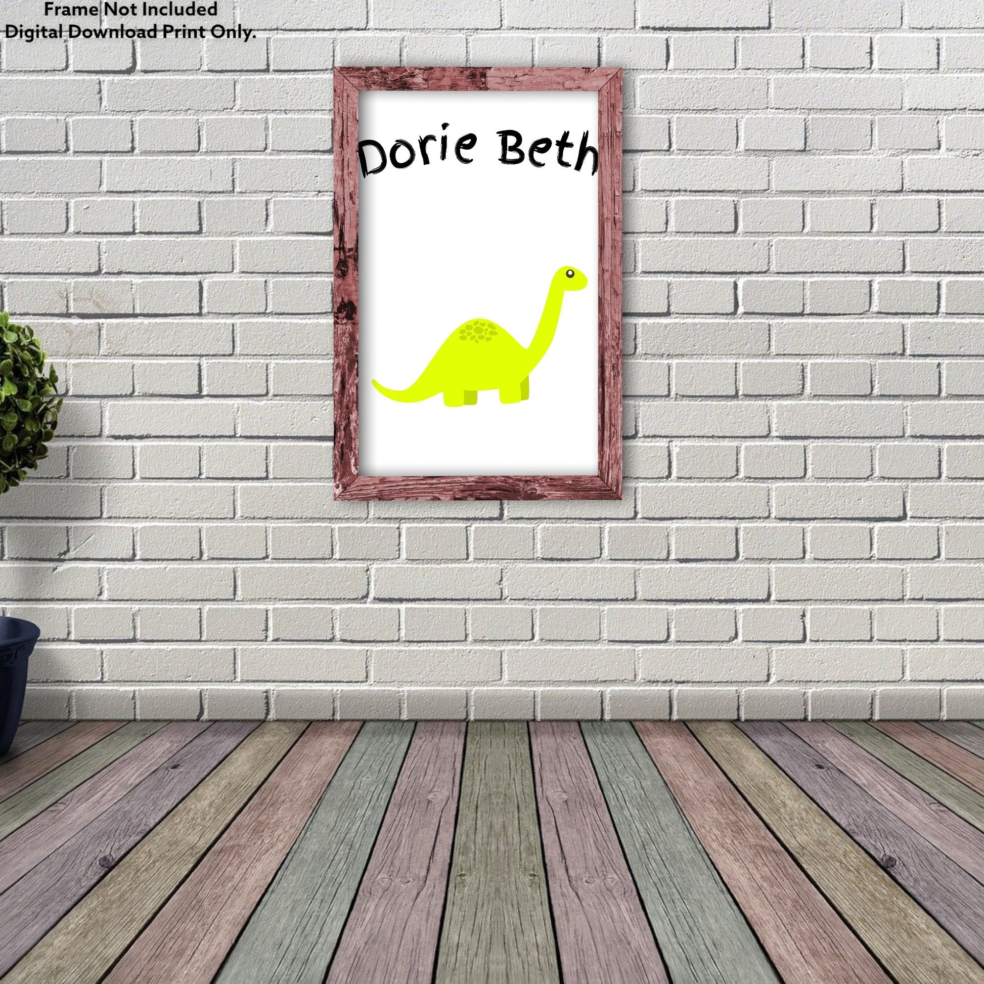 Personalize your nursery decor with an editable Kids Dinosaur Wall Art template