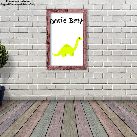 Personalize your nursery decor with an editable Kids Dinosaur Wall Art template