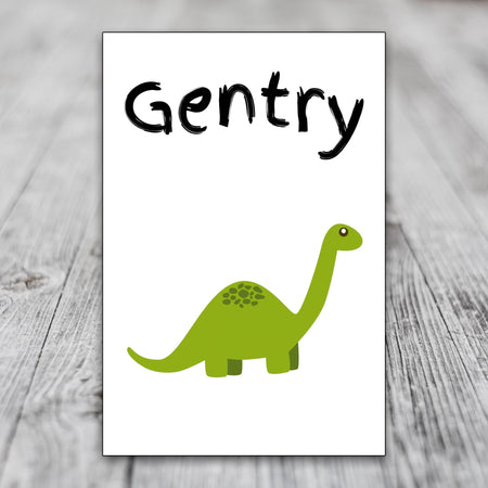 Customizable Kids Dinosaur Wall Art Print for children's room decor