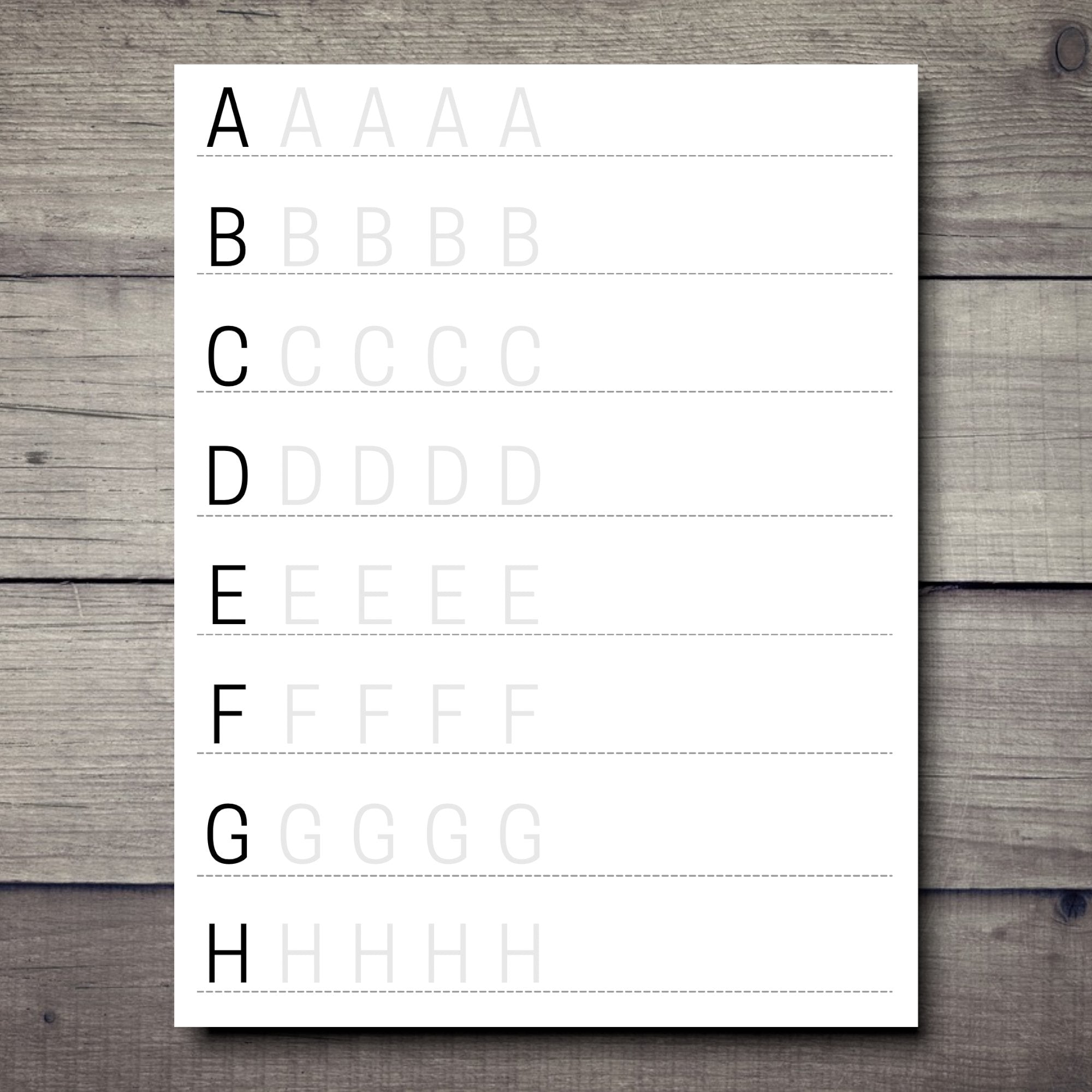 Alphabet Handwriting Practice Sheets for Kids: PDF, image size:2000x2000