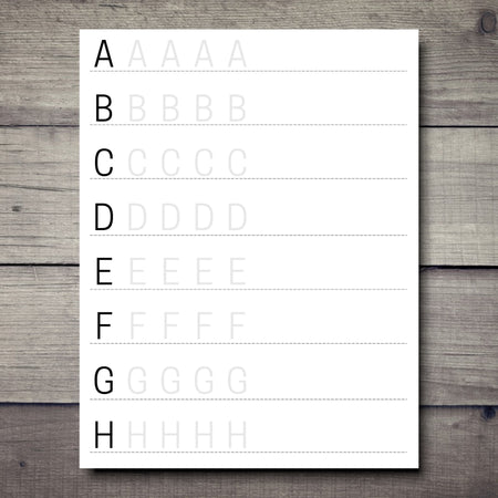 Alphabet Handwriting Practice Sheets for early childhood education