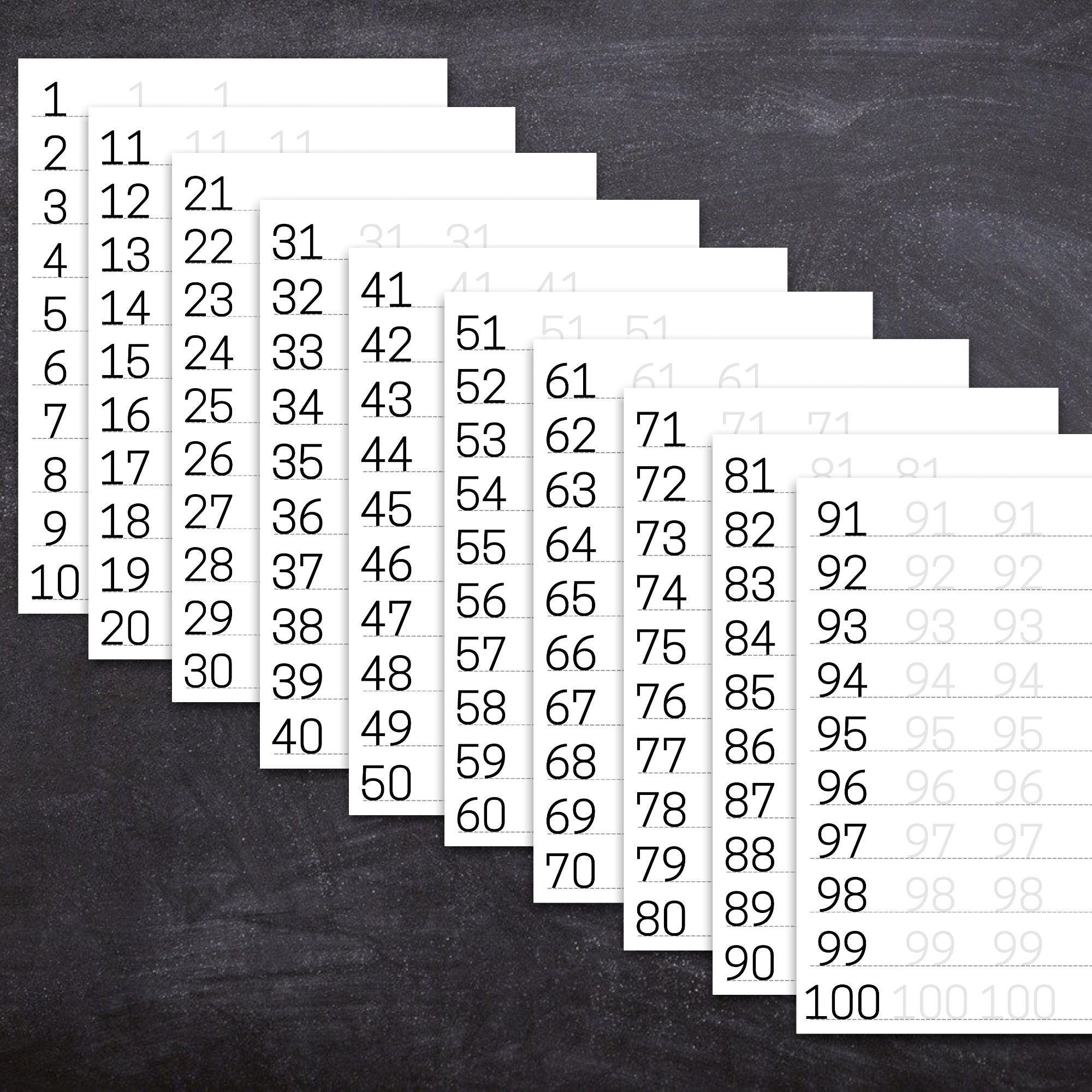 Master Numbers 1 to 100 with Printable Practice Sheets – Quick Digital ...
