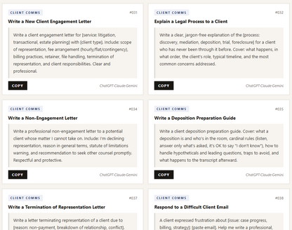legal writing AI prompt collection