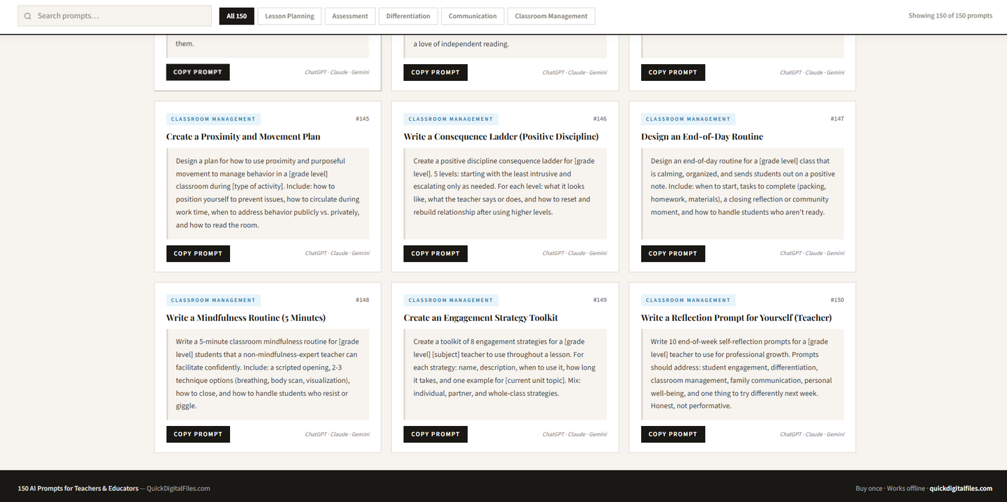 lesson planning AI prompts