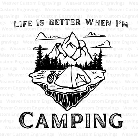 Digital download of camping-inspired graphic for crafts and apparel.