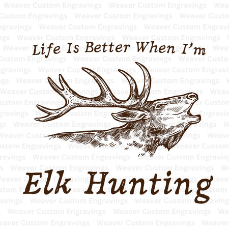 Personalize your hunting gear with an elk hunting themed digital design.