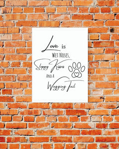 "Pet lover printable wall art with heartwarming dog theme in high-quality formats."