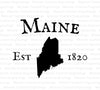 "Maine silhouette with established date 1820 SVG and PNG for DIY projects."