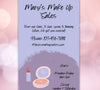 "Customizable beauty business flyer template for makeup sales."