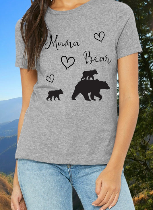 "Heartfelt 'Mama Bear' inscription digital image for proud moms."