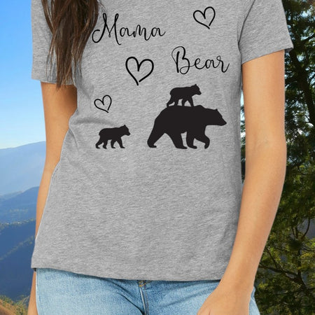 "Heartfelt 'Mama Bear' inscription digital image for proud moms."