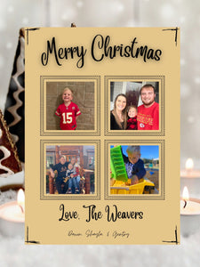 Personalized holiday card template with photo spot