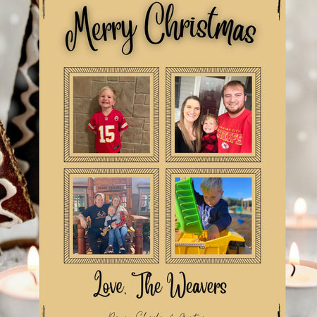 Personalized holiday card template with photo spot