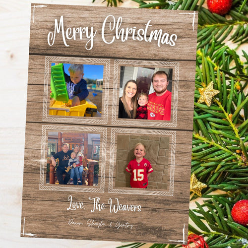 Rustic Wood Christmas Card Template