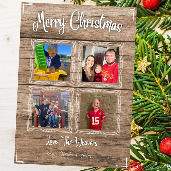 Rustic Christmas card template digital download