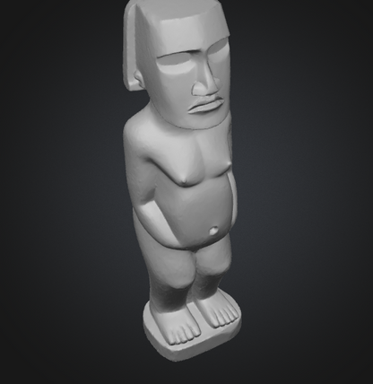 moai statue 3d print model flat base
