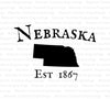 "Nebraska silhouette SVG/PNG with 1867 establishment date"